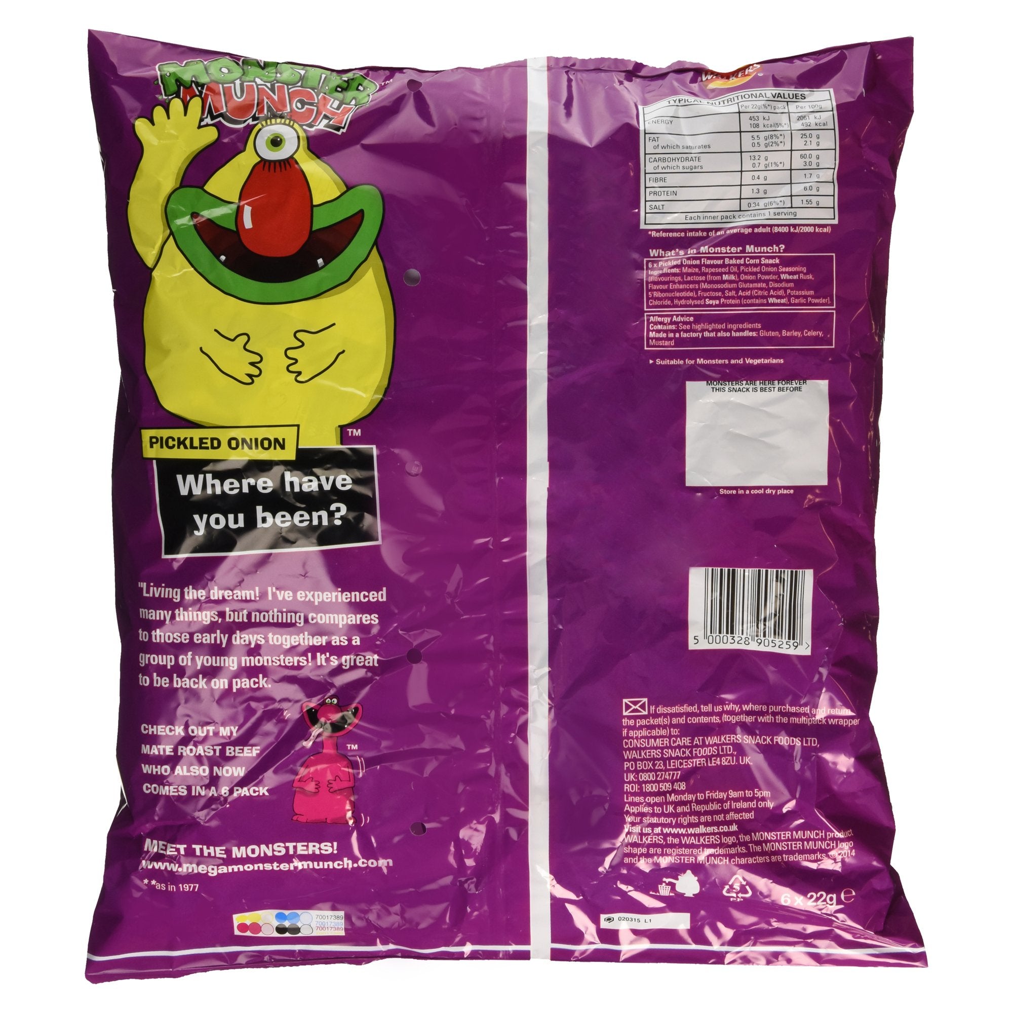 Walkers MEGA Monster Munch close-up of chunky texture highlighting extra crunch