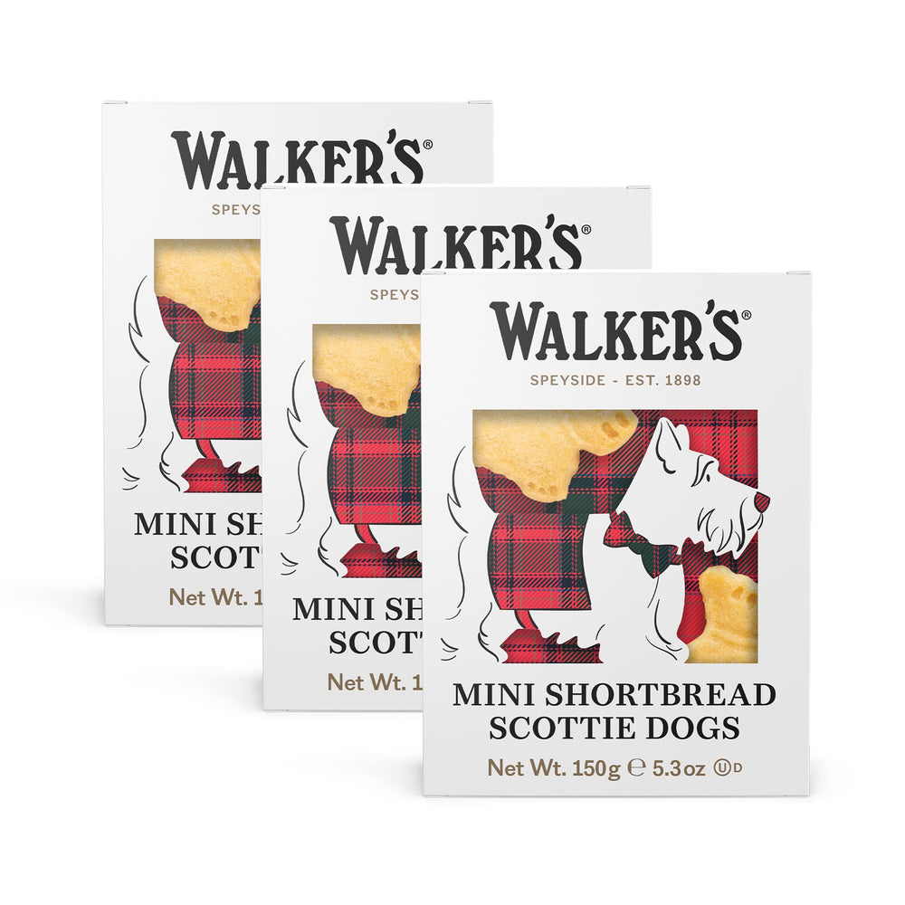 Walkers front packaging Scottie dog box showing gift-ready presentation and brand appeal