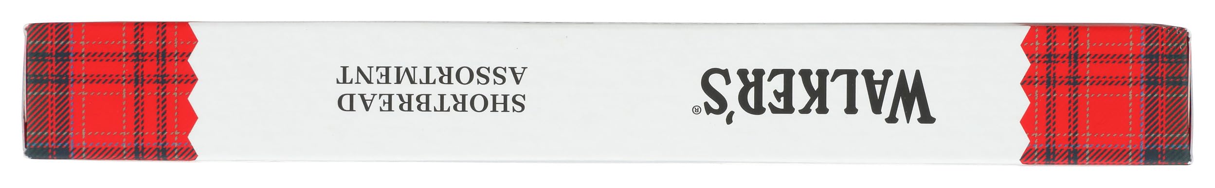 Walkers shortbread pieces next to ruler illustrating 8.8 oz tin portion size