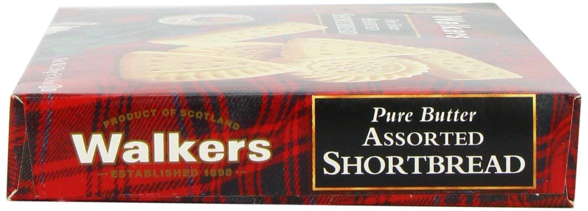 Walkers assorted shortbread shapes arranged on plate for easy selection and sharing
