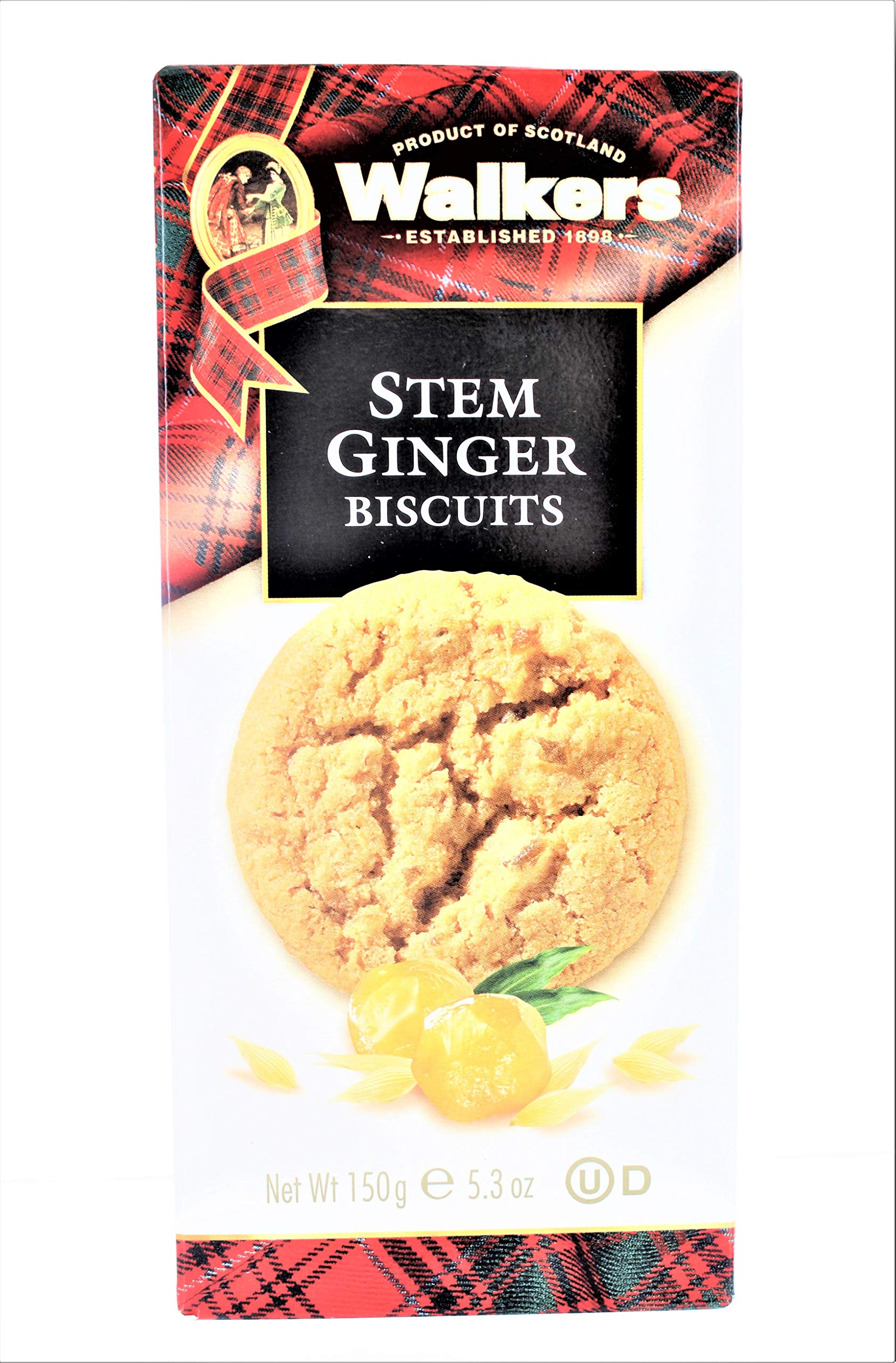 Label close-up showing Walkers ingredient detail and real ginger benefit