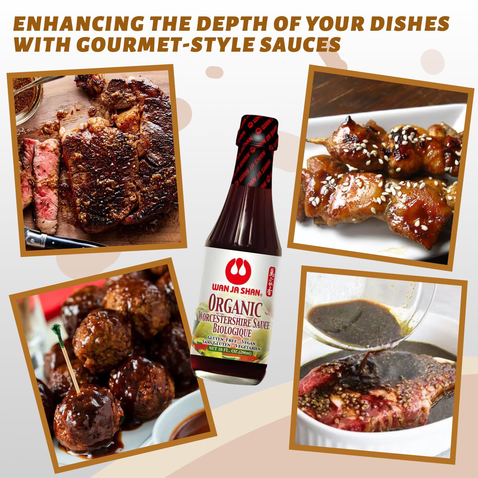 Wan Ja Shan label detail highlighting USDA Organic and kosher benefits
