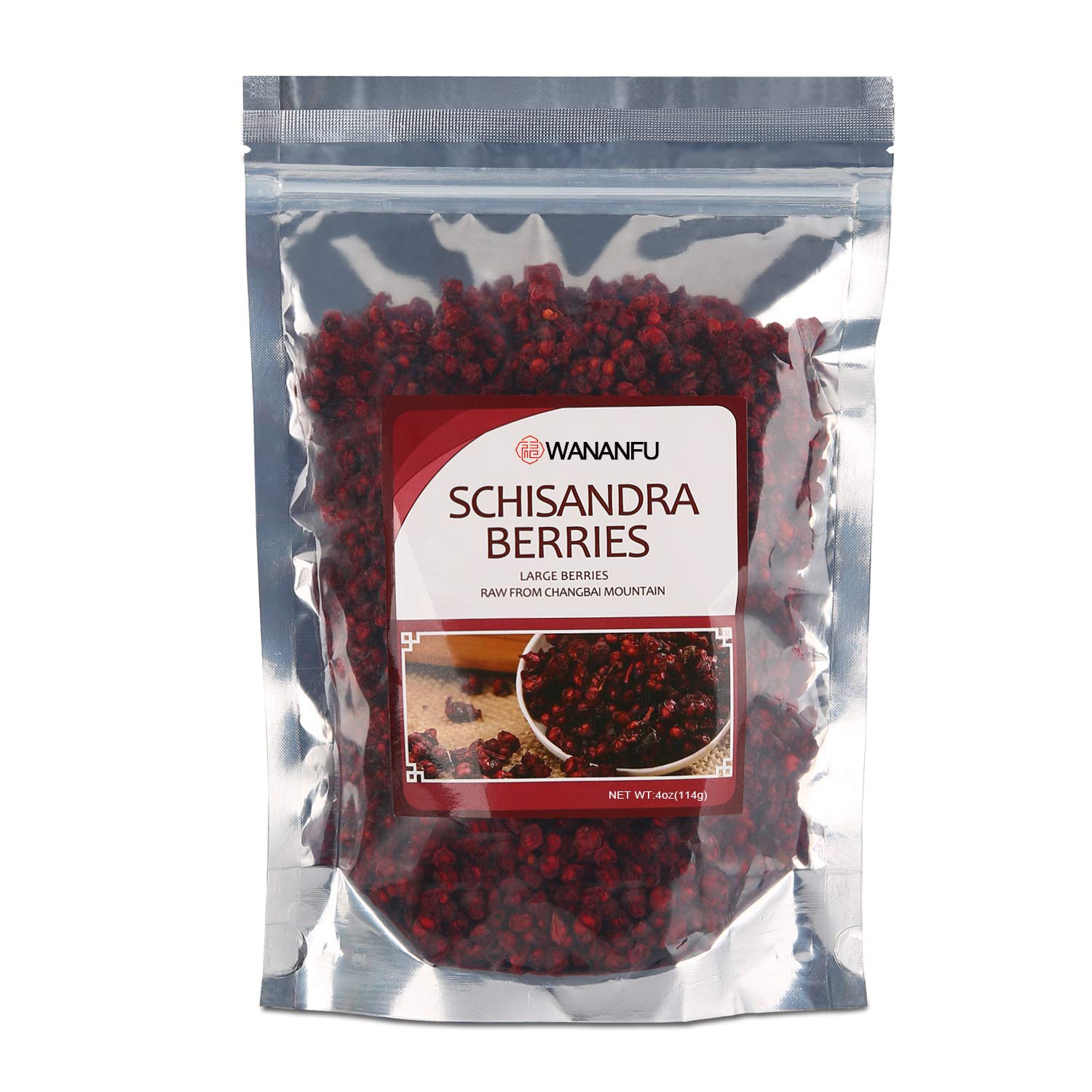 wananfu front packaging showing 4oz pouch and clear label, convenient storage