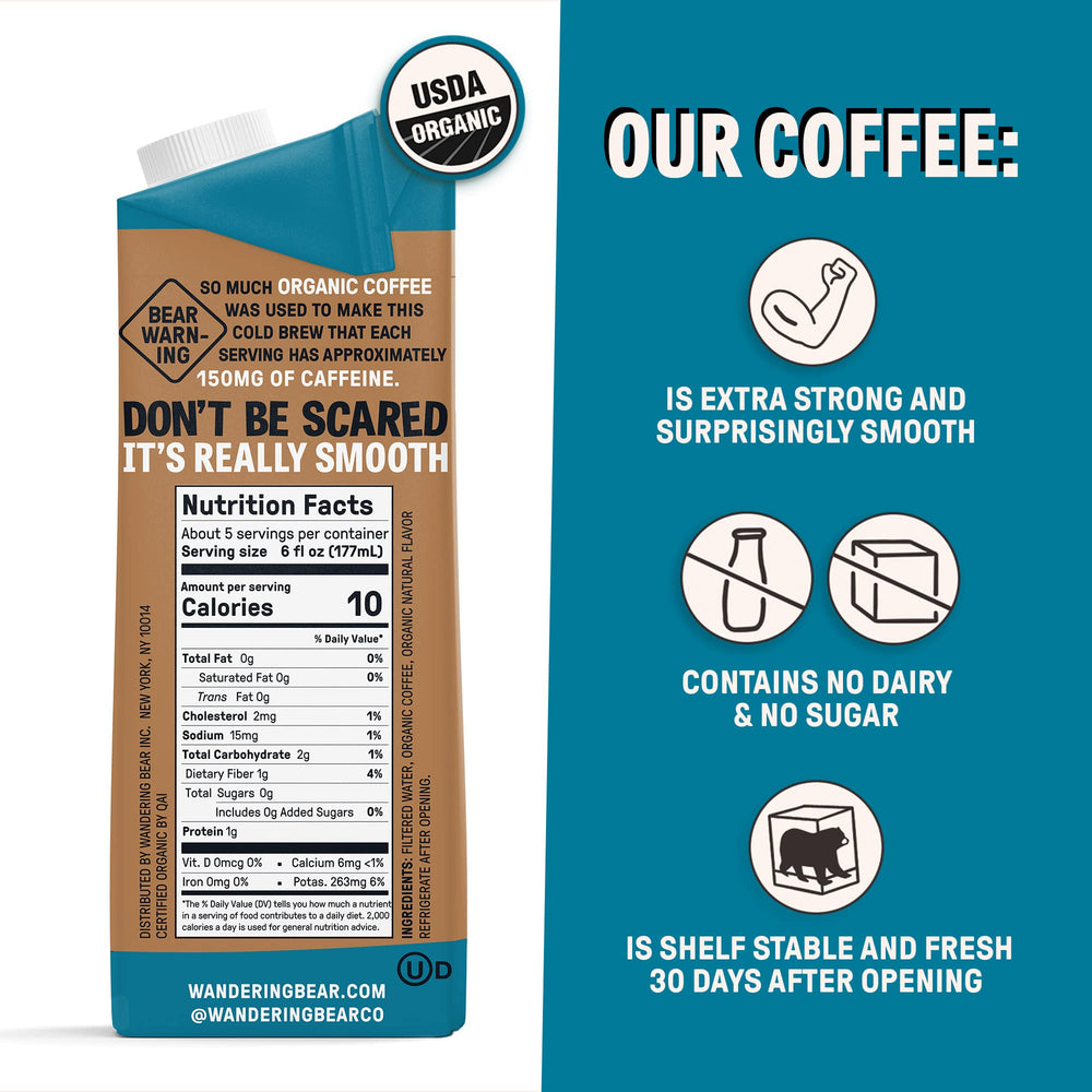 wandering bear spout and cap detail on carton for easy pouring and mess-free serving