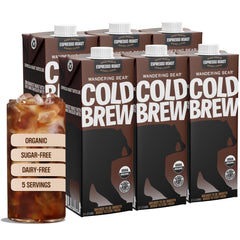 Wandering Bear front carton showing espresso roast and bold branding benefit convenience