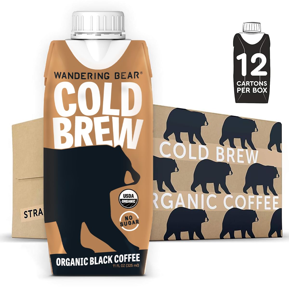 Wandering Bear front packaging showing bold label and easy-pour convenience