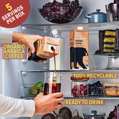 Wandering Bear opened carton top showing easy-pour spout and freshness preservation