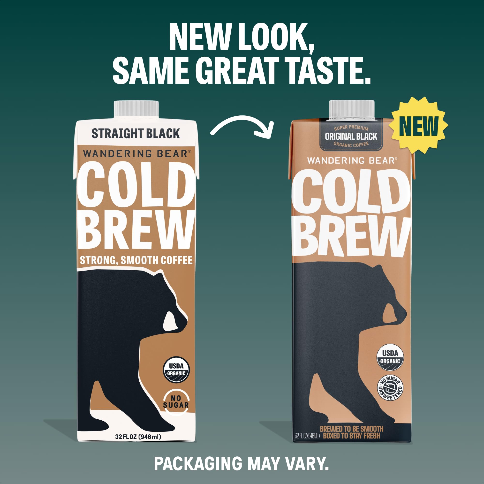 Wandering Bear pouring cold brew over ice highlighting smooth, ready-to-drink flavor