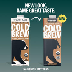 Wandering Bear pouring cold brew over ice highlighting smooth, ready-to-drink flavor