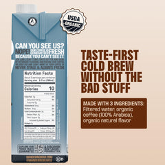 Wandering Bear closeup label highlighting organic vanilla and ingredient benefits
