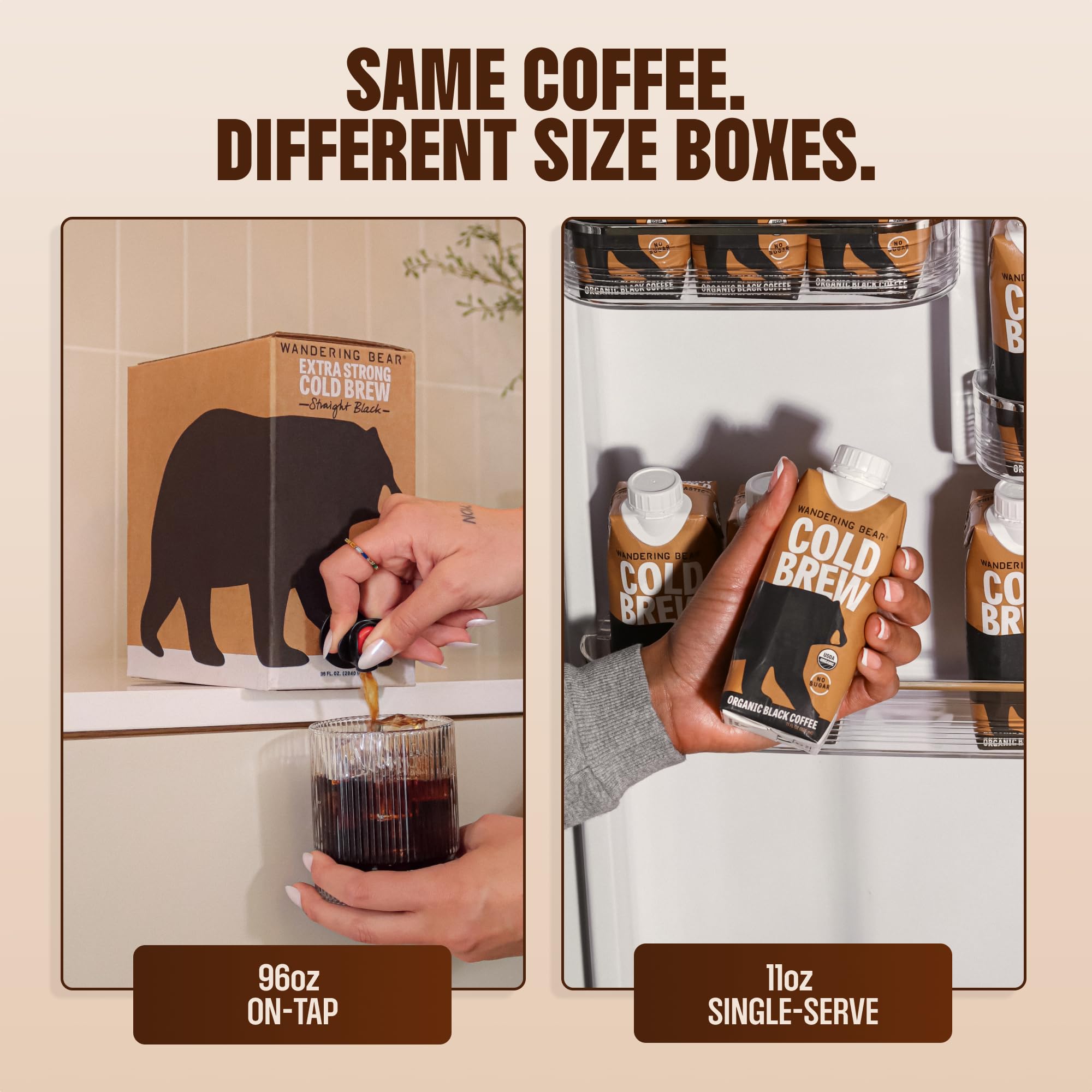 Multiple prepared cups from Wandering Bear concentrate demonstrating batch preparation for gatherings