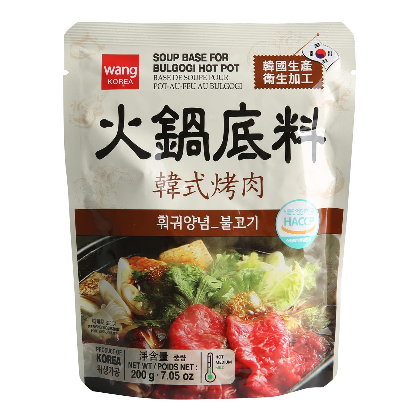 Wang opened pouch showing concentrated soup base and easy instant use benefit