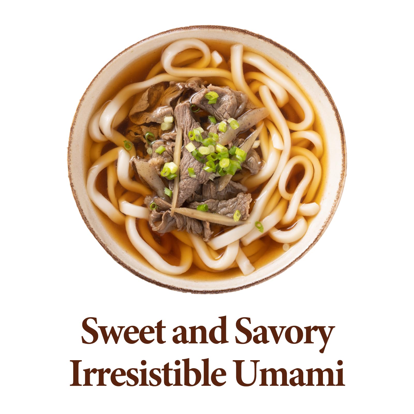 Wang close-up of udon noodle texture highlighting chewy, satisfying bite