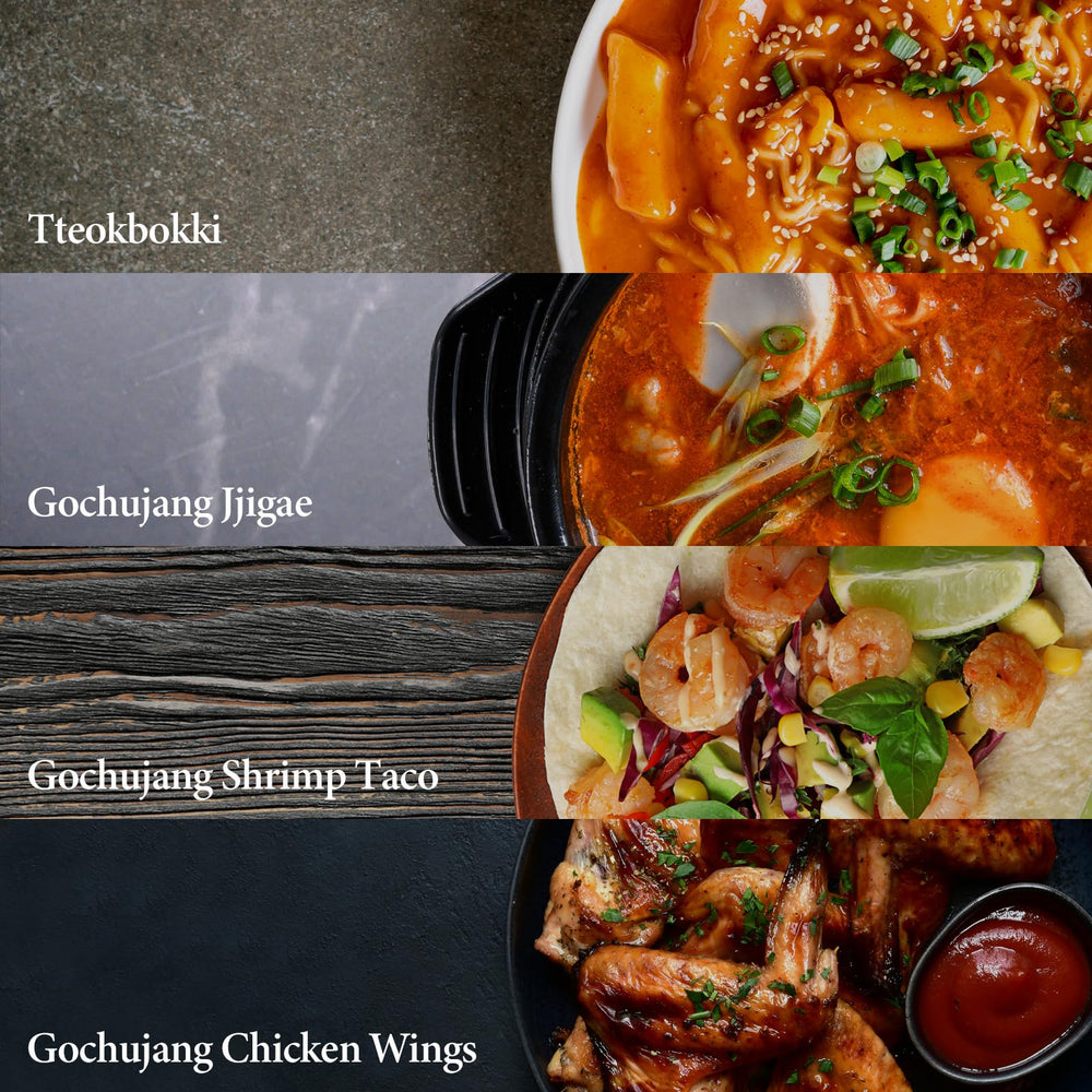 Wang gochujang label close-up listing ingredients and natural, non-GMO benefit