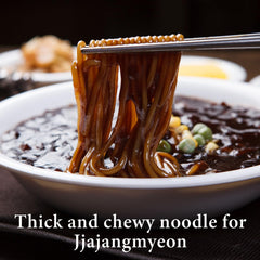 Wang cooked jjajang bowl with noodles holding sauce for savory enjoyment