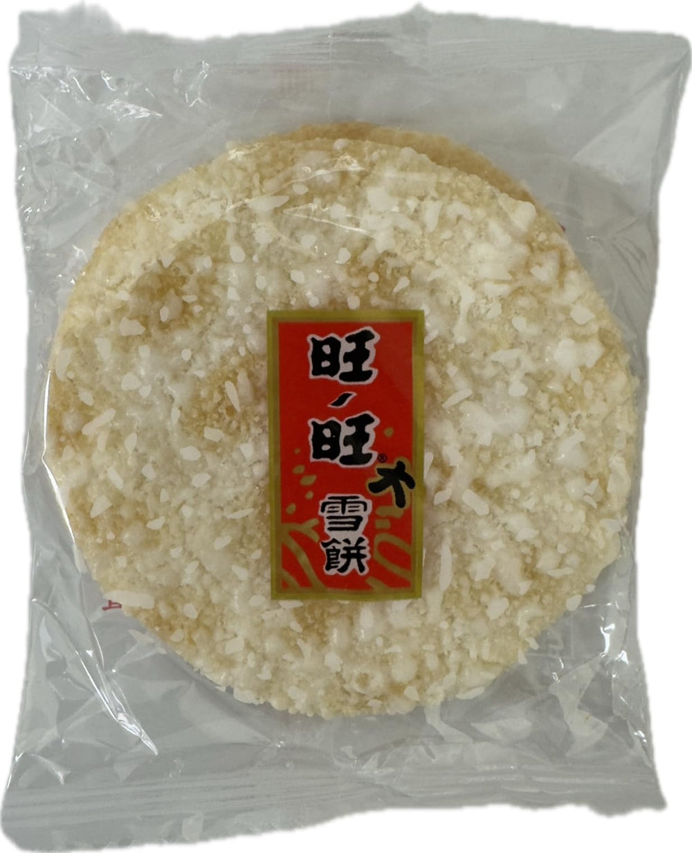 Want Want crackers beside tea in a casual setting suggesting tasty pairing benefits