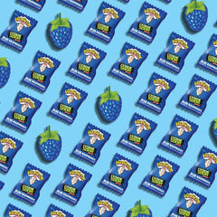 Warheads candy cross-section revealing sweet blue raspberry center for balanced flavor contrast