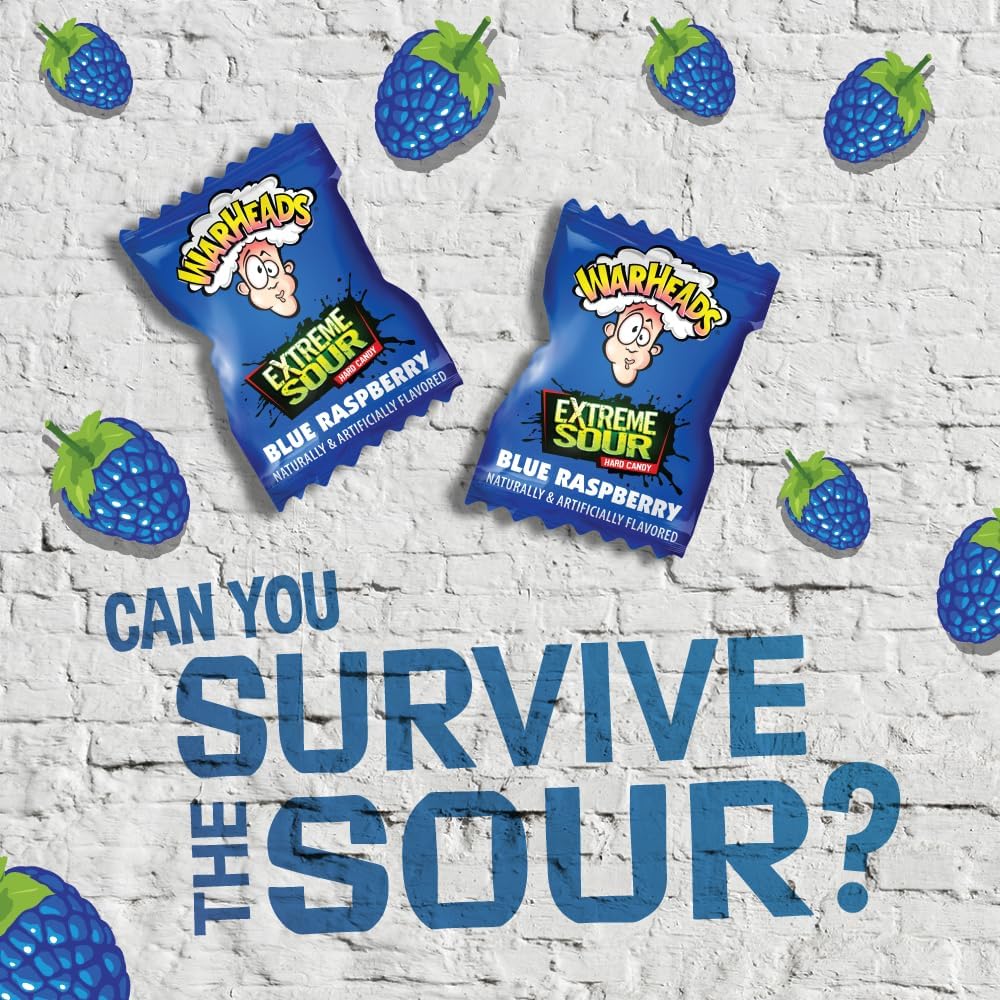 Warheads individually wrapped blue raspberry candies demonstrating hygienic sharing and portioning