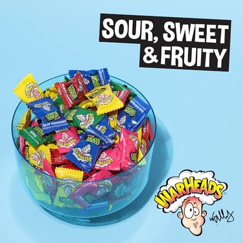 Warheads individually wrapped pieces in hand ready for giveaways and hygienic sharing