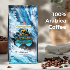 Warpath Coffee pouring ground Mariner's Blend into a filter illustrating ease of use