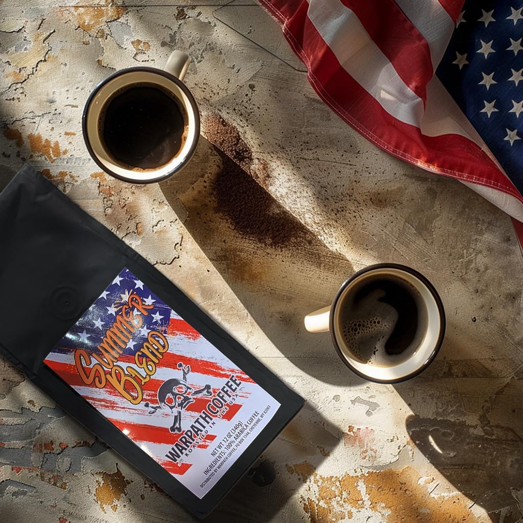 Warpath Coffee label with veteran founder info emphasizing trust and crafted origin