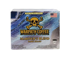 Warpath Coffee Mariner's Blend box front view showing 42-count packaging and bold branding