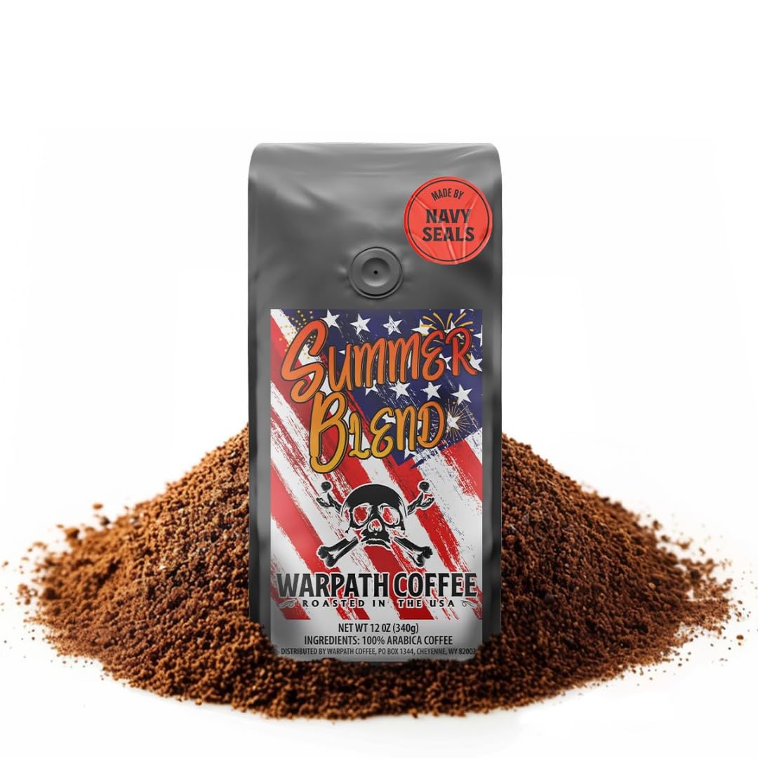 Warpath Coffee front packaging showing Summer Blend and bold branding for shelf appeal
