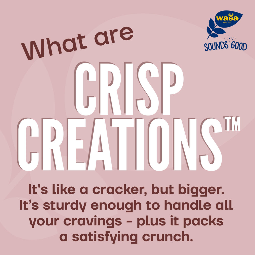Wasa stack beside a hand to show round cracker size and portion
