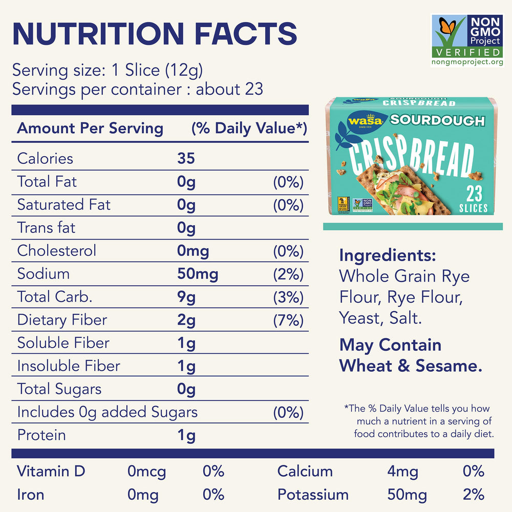 Hand holding Wasa crispbread to show size and portion control benefit