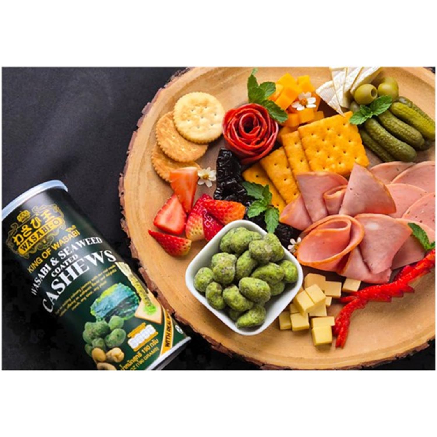WASABI-O cashews served in bowl for easy sharing and party-ready benefit