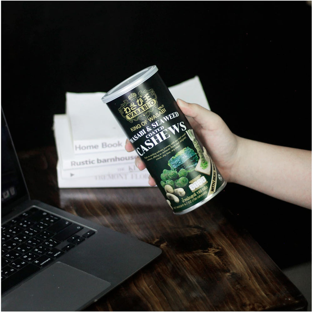 WASABI-O raw cashews and seasonings displaying quality ingredients benefit