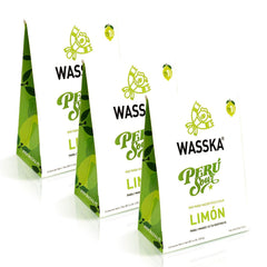Wasska front packaging showing three limon 4.4 oz packets, convenient cocktail mix
