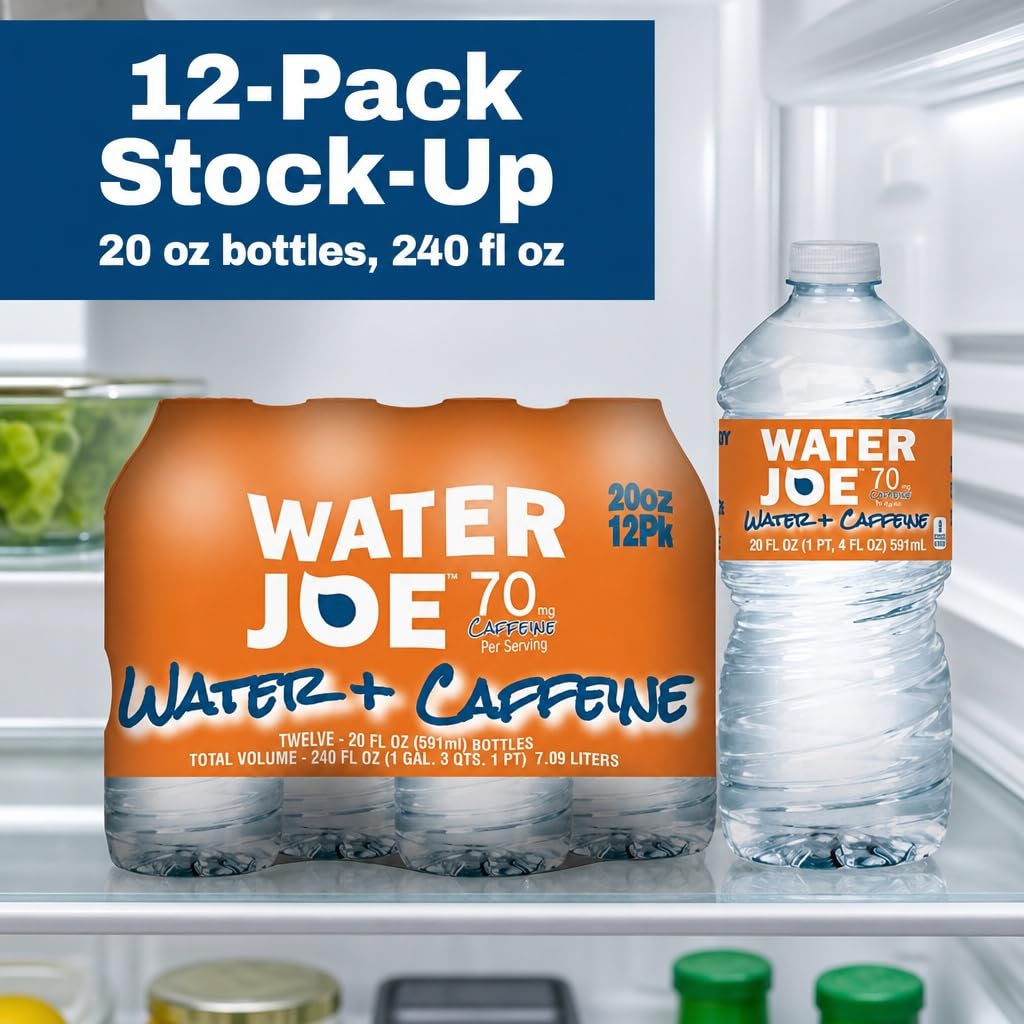 Water Joe on a desk near laptop illustrating focused, sugar-free boost