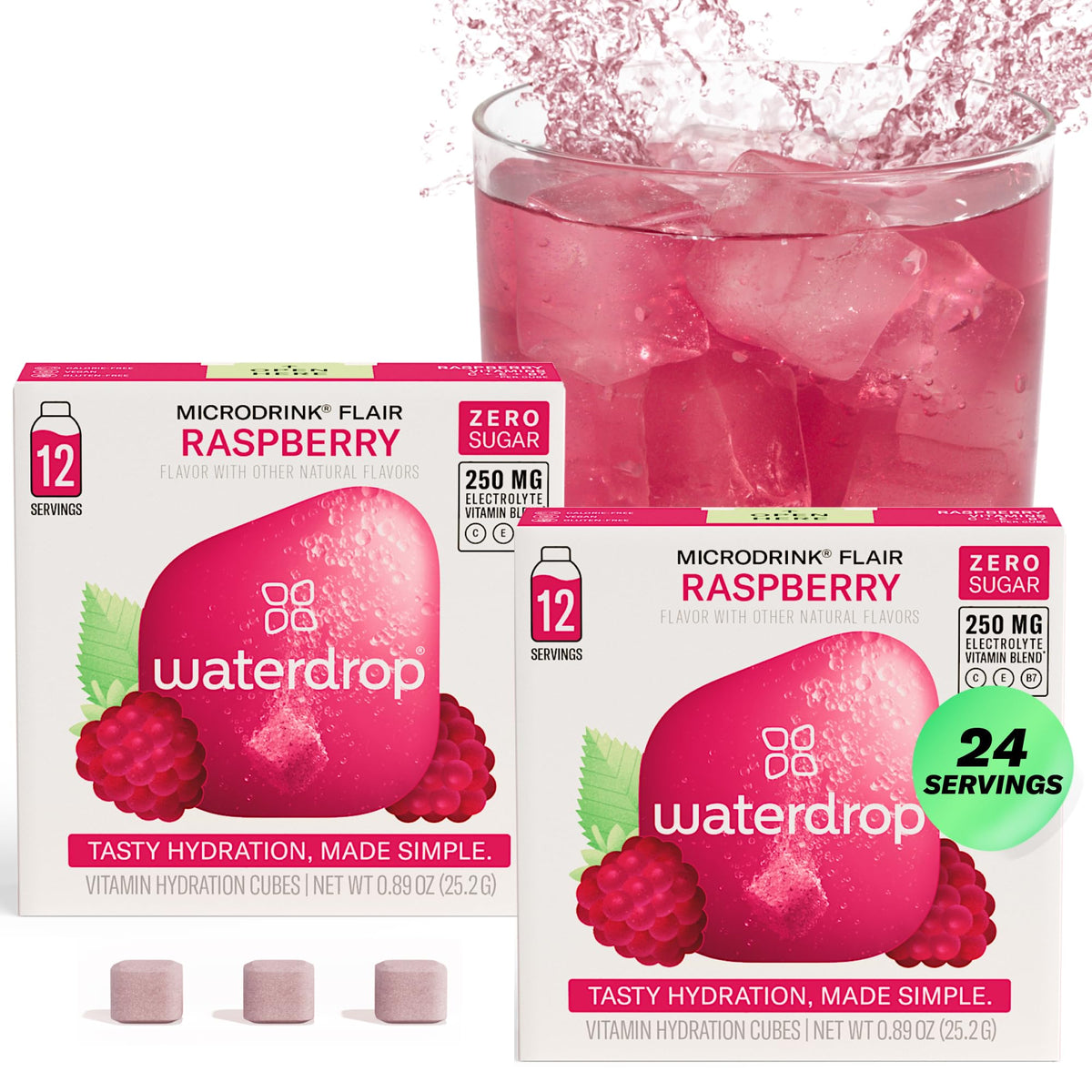 waterdrop MICRODRINK front packaging showing 24-count and flavor benefits