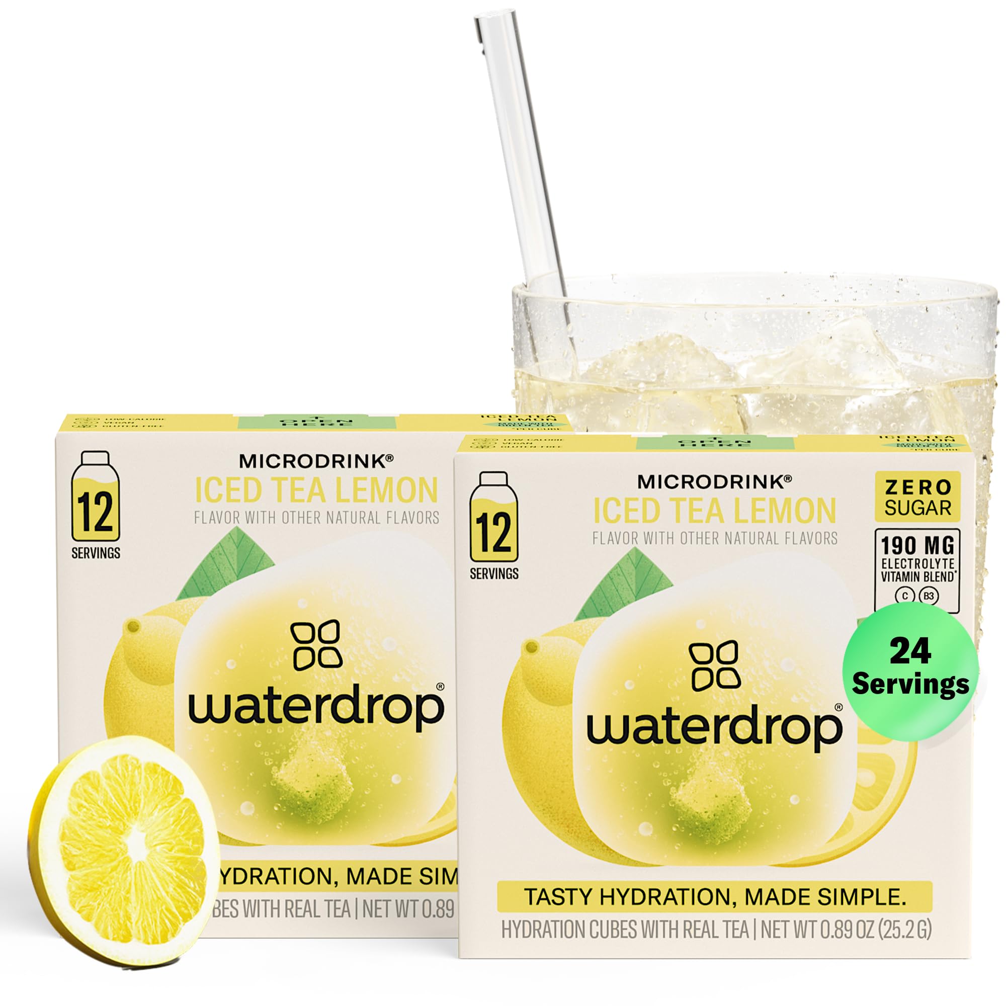 waterdrop MICRODRINK front packaging showing 24-count cubes and benefits
