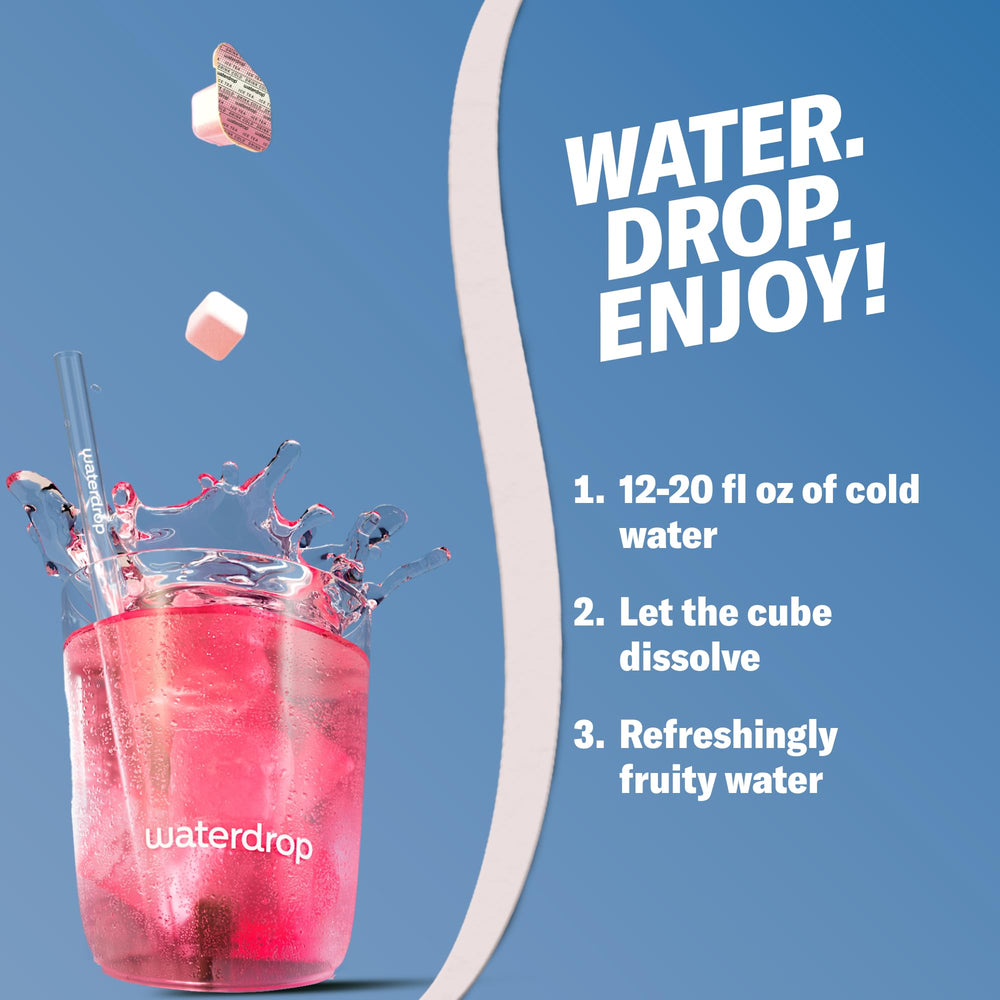waterdrop individually wrapped cube in hand showing travel convenience