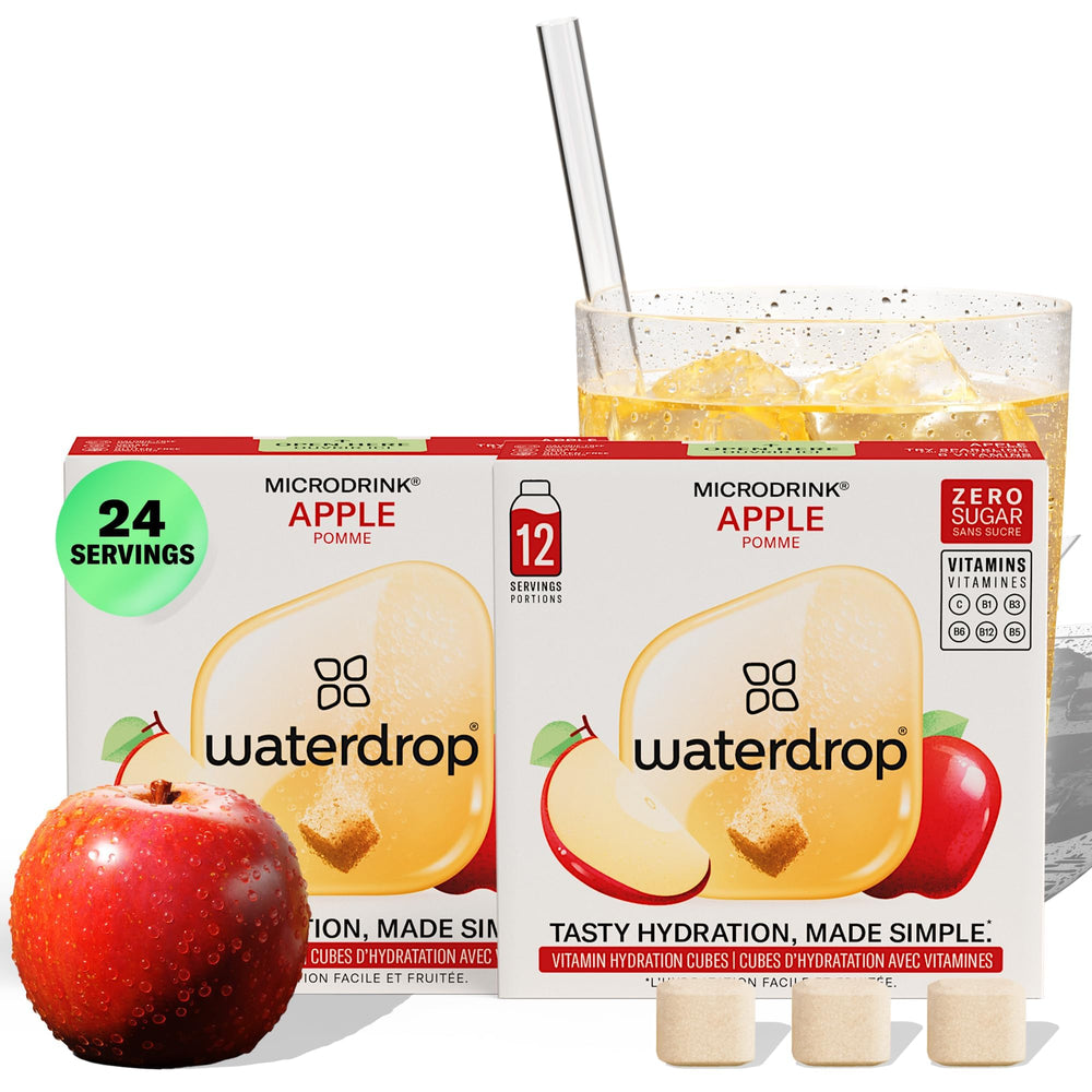 waterdrop MICRODRINK front packaging showing apple cubes and benefits