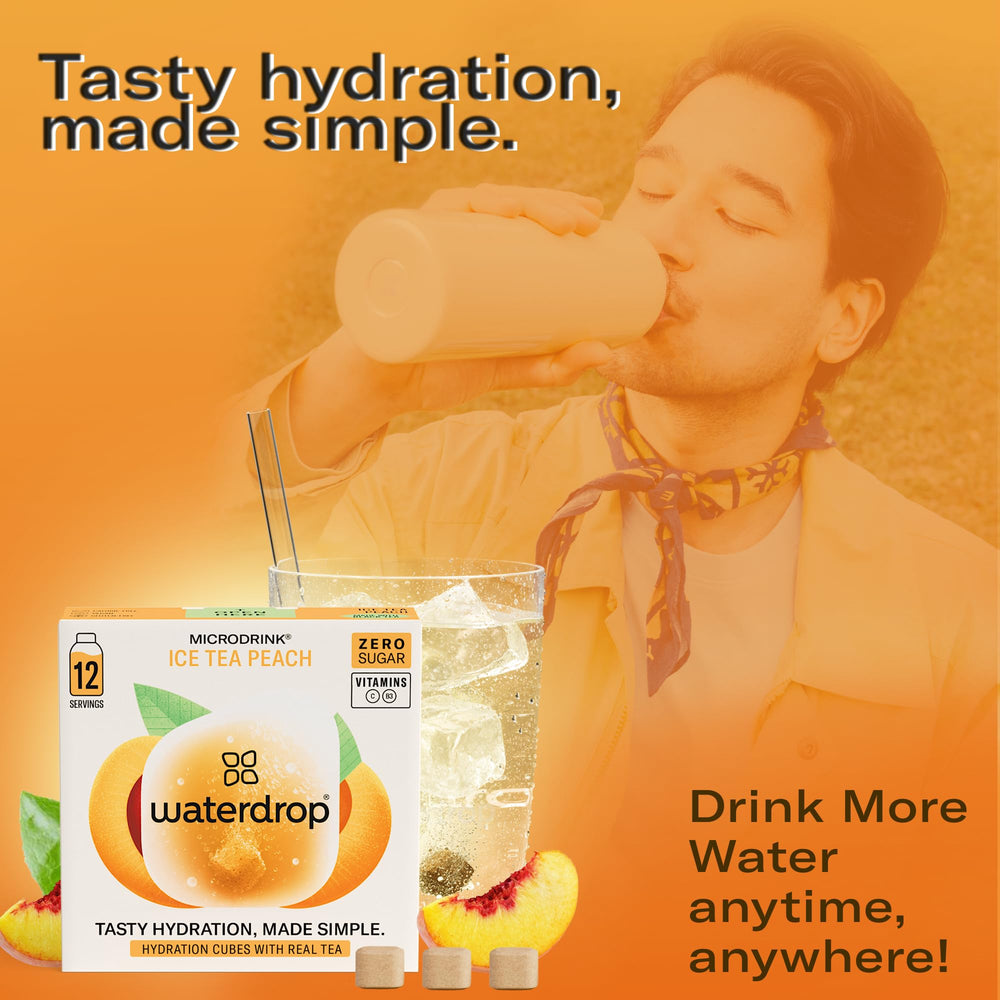 waterdrop MICRODRINK closeup of cube texture and fruit powder for natural flavor