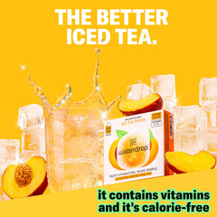 waterdrop MICRODRINK cube dissolving in sparkling water for instant flavor