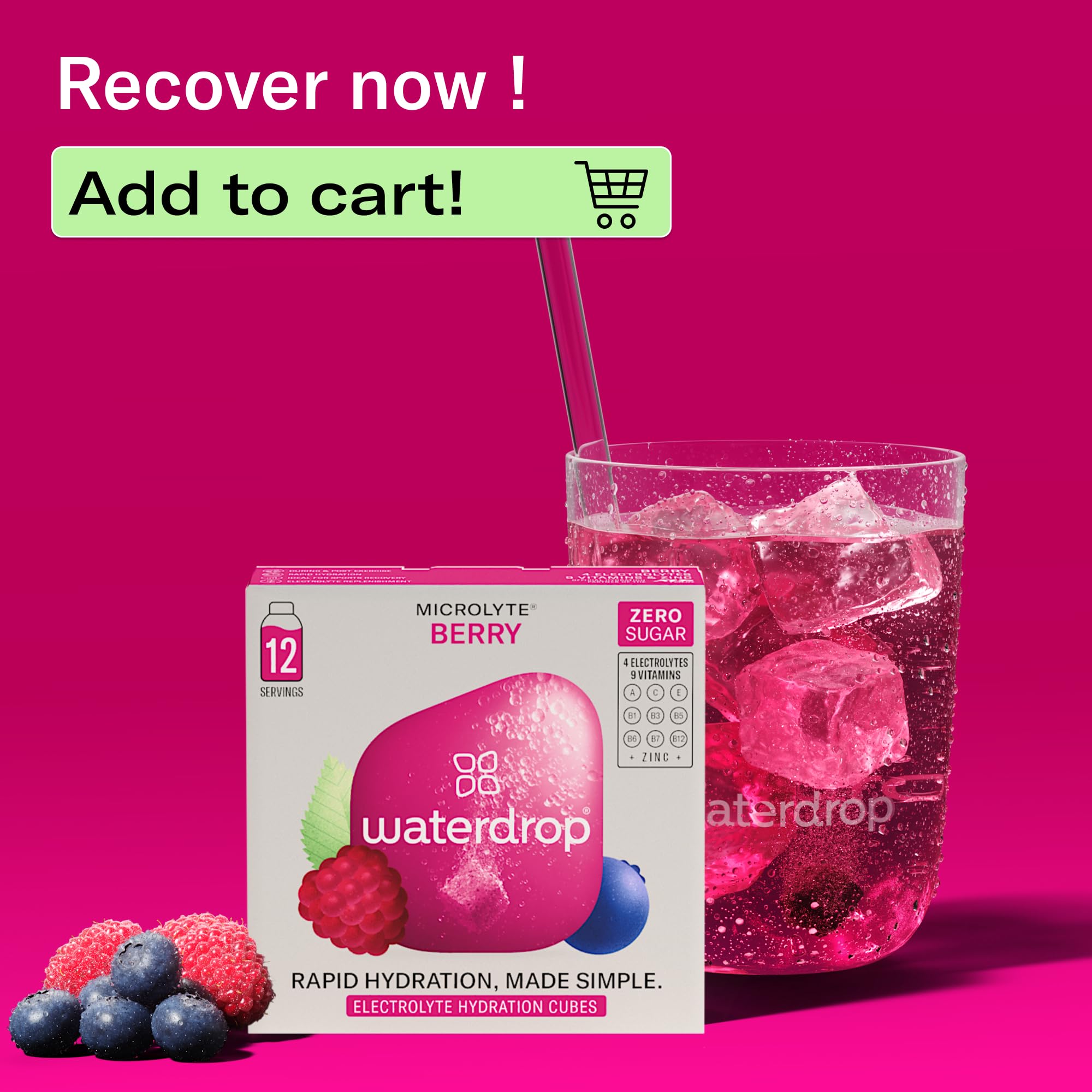 waterdrop MICRODRINK assortment of four berry flavors displaying variety