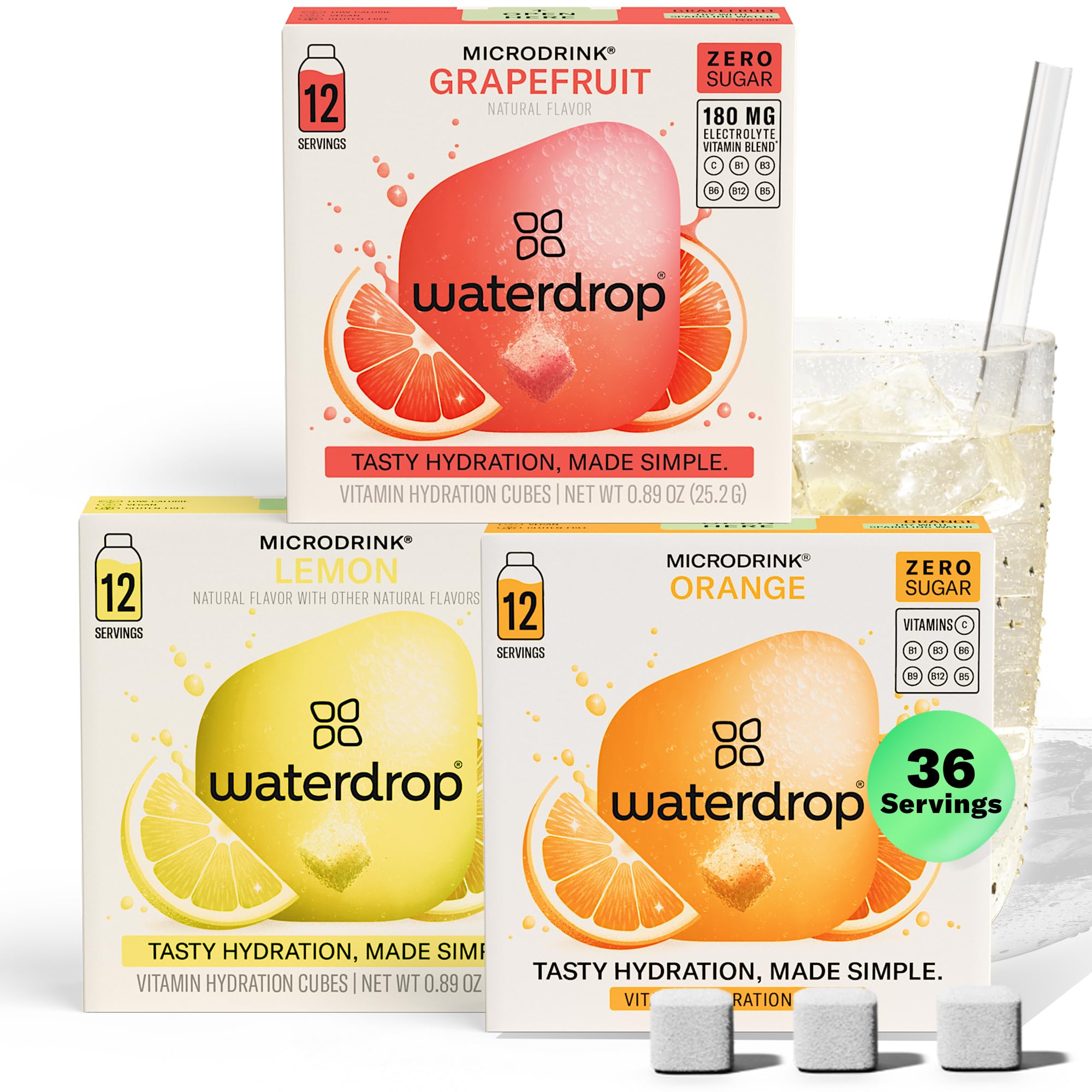 waterdrop MICRODRINK front packaging showing citrus variety and benefits