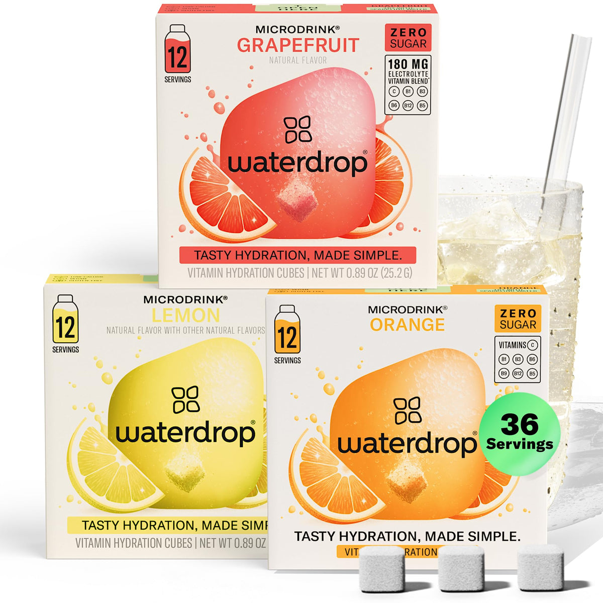 waterdrop MICRODRINK front packaging showing citrus variety and benefits
