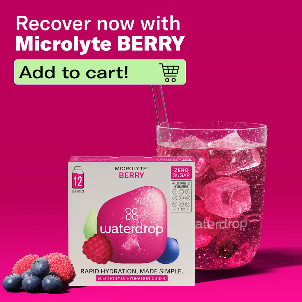 waterdrop MICRODRINK in a gym setting showing post-workout refreshment
