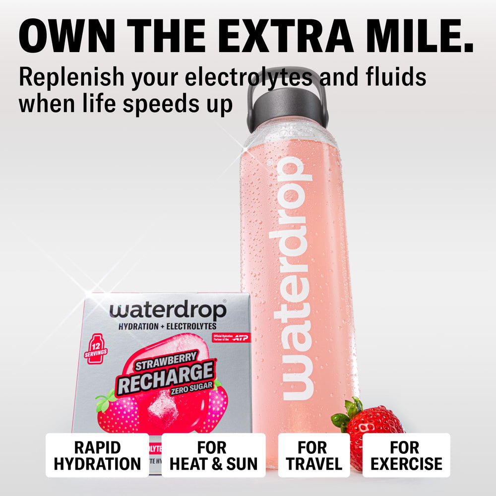 waterdrop MICRODRINK single strawberry cube closeup highlighting quick-dissolve benefit