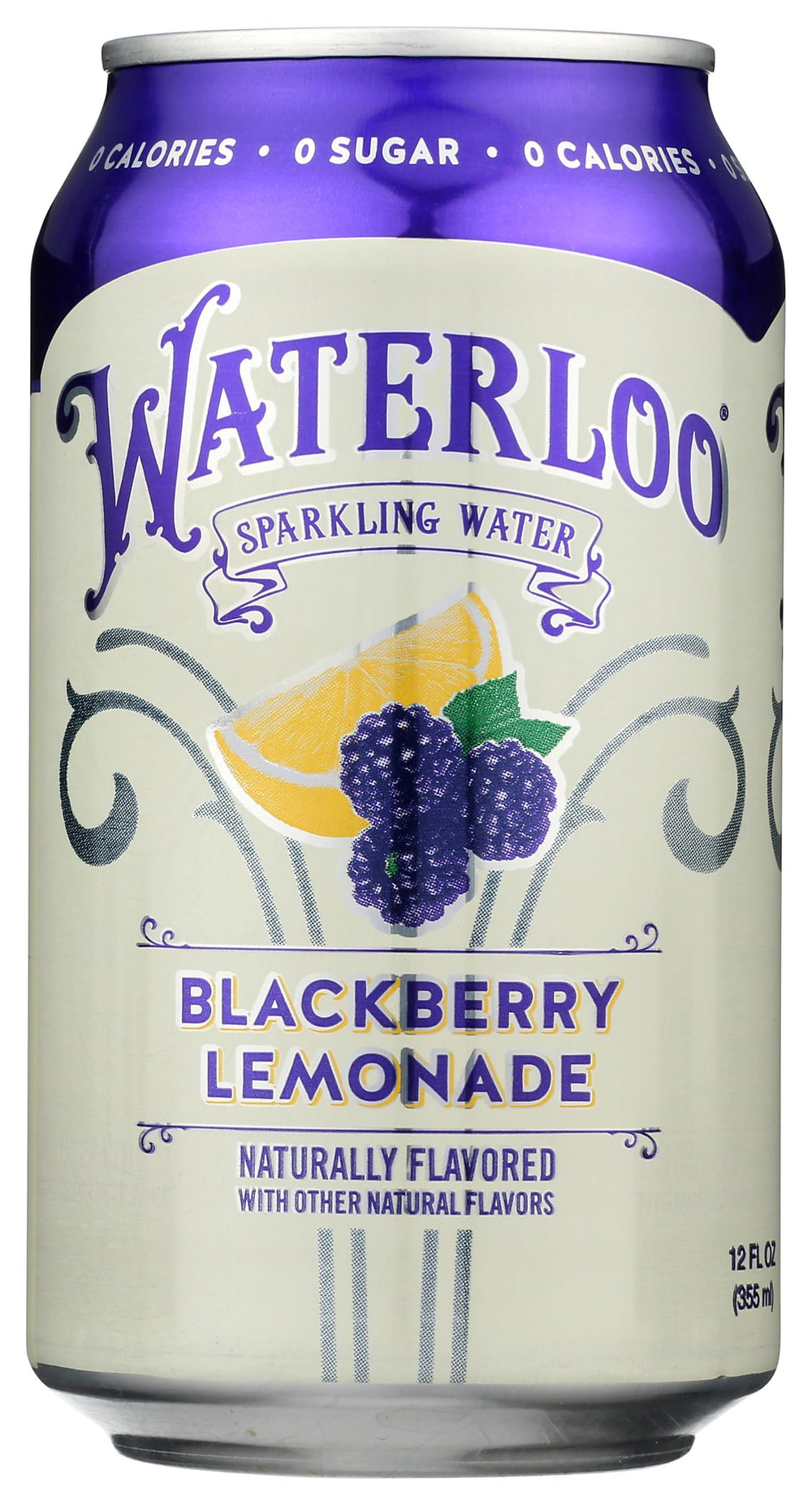 Waterloo front can showing blackberry lemonade branding and vibrant design for visual appeal