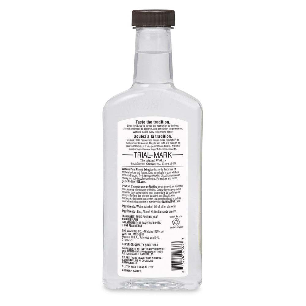 Watkins label closeup highlighting ingredients and purity benefit