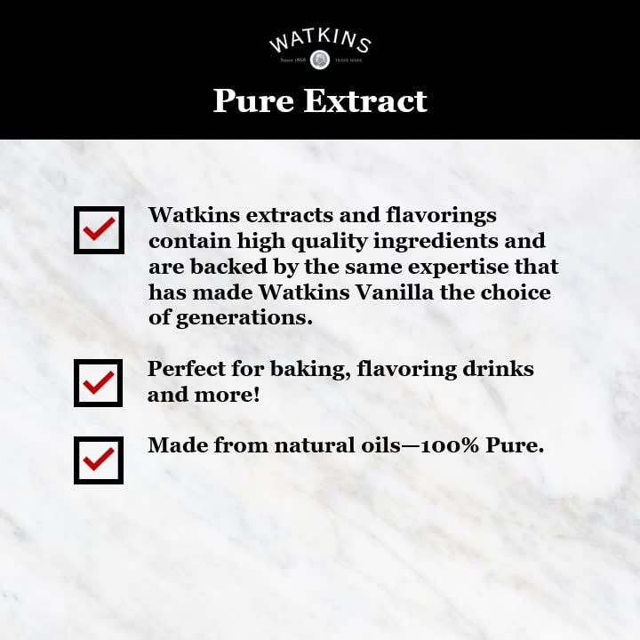 Watkins almond extract held in hand to show 11 oz size and value benefit