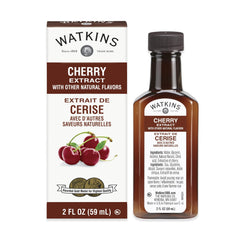 Watkins cherry extract front packaging showing six 2 oz bottles and brand clarity