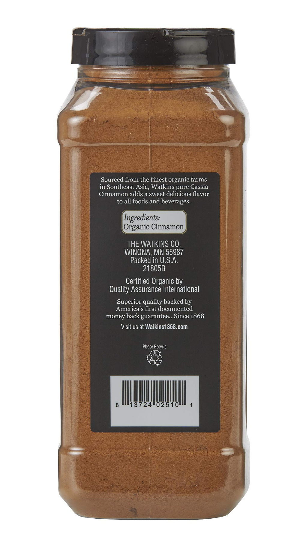 Watkins close-up of fine ground cinnamon texture demonstrating easy blending