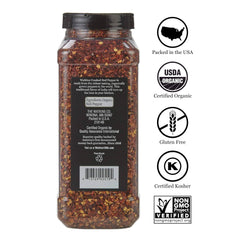 Watkins crushed red pepper flakes close-up texture showing bright color and freshness